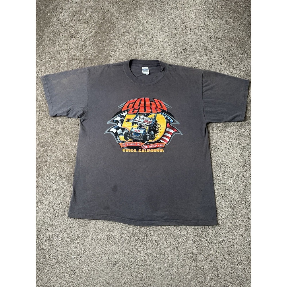 Vintage Mens T-shirt 2003 Gold Cup 50th Anniversary Racing‎ California, Size XL